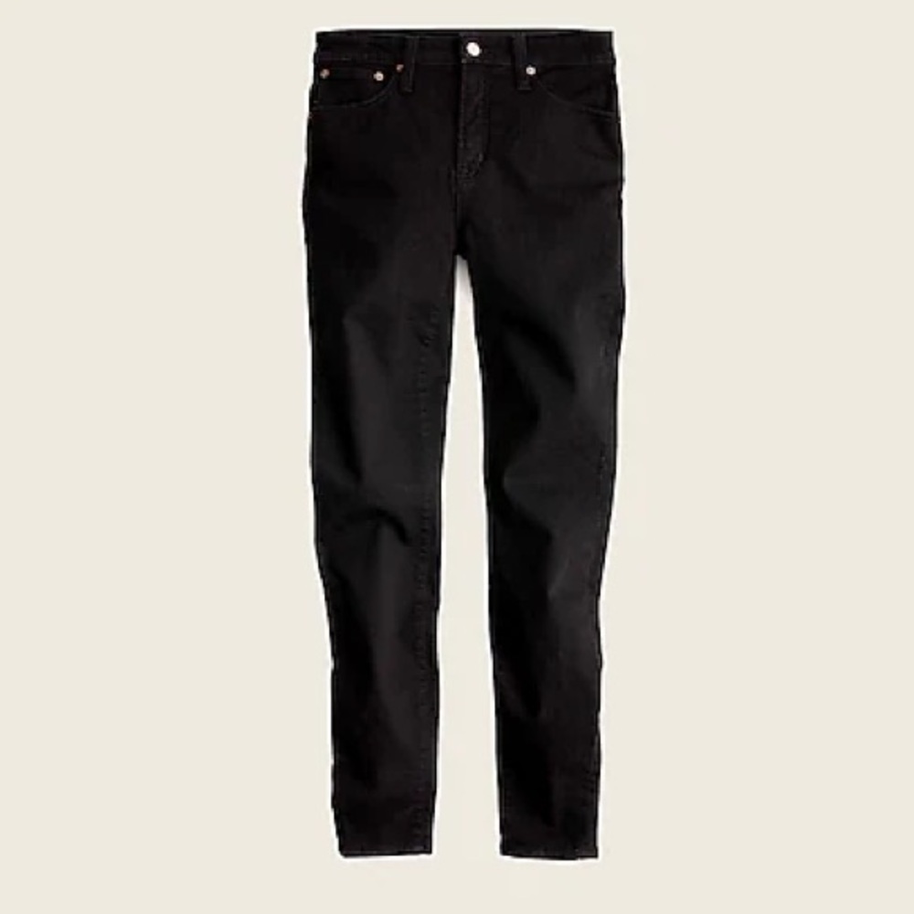 J. Crew Curvy Toothpick Jeans Stretch Ankle Length High Rise Black Size 37